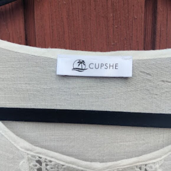 CUPSHE | White Lace Crochet Semi Sheer Bathing Suit Swim Beach Cover Up Mini - Picture 4 of 9